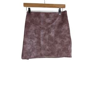 New Pretty Little Thing Shape Faux Leather‎ Mini Skirt size 10 Pink